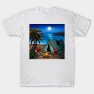 Summer Night Watercolor Illustration T-Shirt